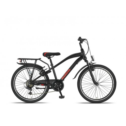 Altec Dakota 24 inch Jongensfiets 7 Versnellingen Zwart Rood Altec Dakota 24 inch Jongensfiets 7 Versnellingen Zwart Rood