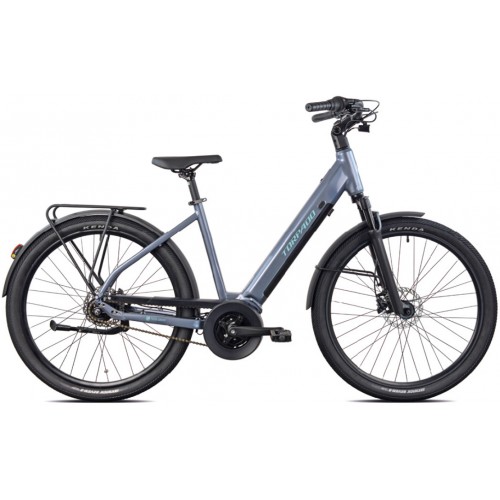 Torpado Dea 27,5 Inch Elektrische Fiets Dame Middenmotor 7 Versnellingen Glanzend Grijs