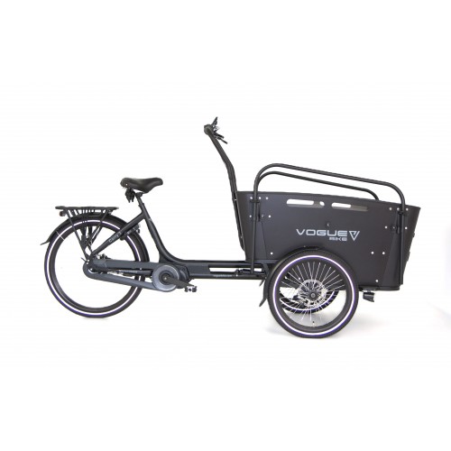 Vogue Carry 3 Elektrische Bakfiets Middenmotor Hydr. 8 Versnellingen Mat Zwart