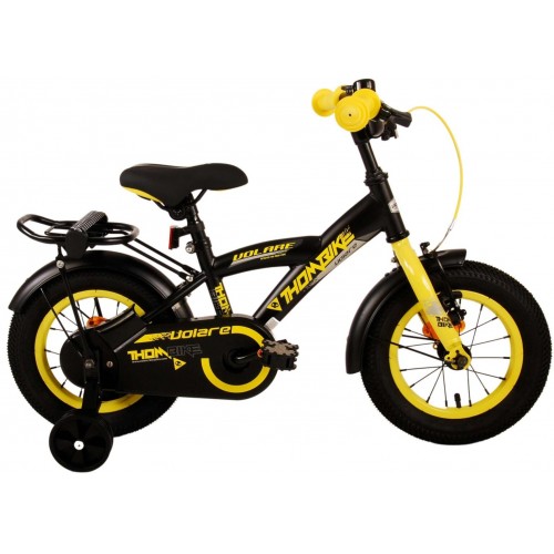 Volare Thombike Jongensfiets 12 Inch Zwart Geel Volare Thombike Jongensfiets 12 Inch Zwart Geel