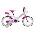 Lombardo Mariposa 16 Inch Meisjesfiets Wit Roze 