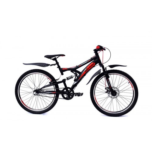 Magic Oberon Mountainbike 24 Inch 3 Versnellingen Mat Zwart Rood Magic Oberon Mountainbike 24 Inch 3 Versnellingen Mat Zwart Rood