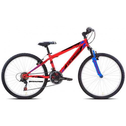 Legnano Hector 24 Inch Mountainbike Jongens 21 Speed Rood Blauw